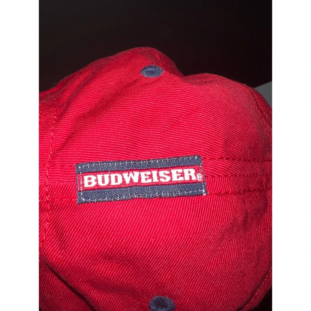 Budweiser Red Baseball Cap The Game Adjustable Hat Vintage Style Script Logo